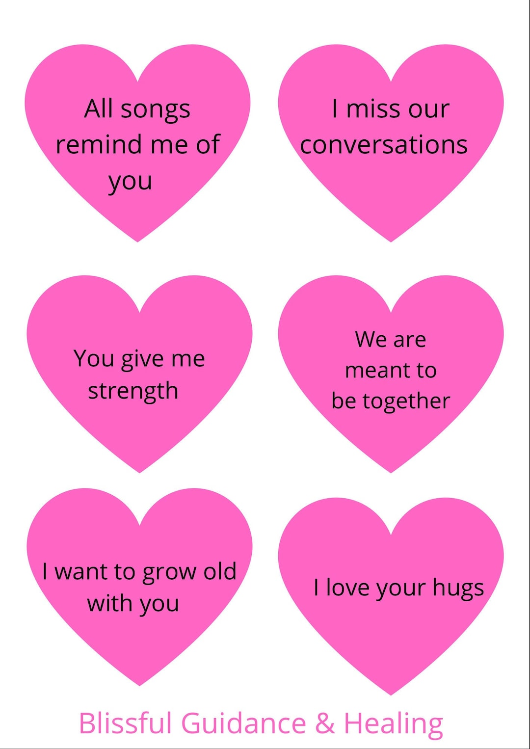 Love Messages Printable Cards: Guidance Affirmations (digital Download ...