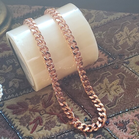 1 Pure Copper Necklace Cuban Link 24 Heavy Solid Statement