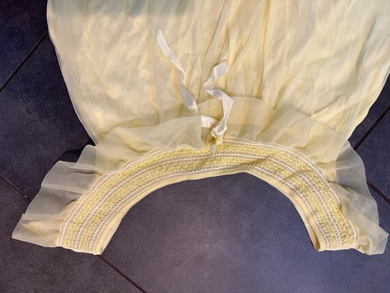 Vintage 1970s Nightgown Nightie Lingerie Yellow a… - image 2