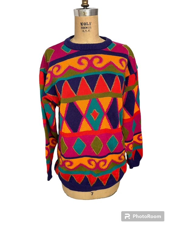 Vintage 1991 IB Diffusion Colorful Sweater