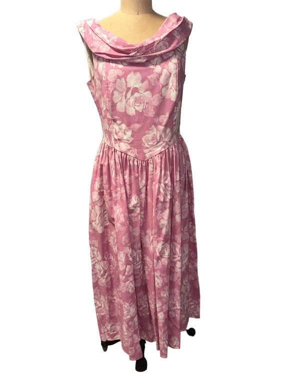 Vintage Laura Ashley Cotton Dress Pink White