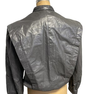 Vintage 80s Bermans Made In Korea Grey Gray Leather Cropped Jacket Zip In Liner image 3