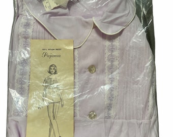 Vintage 60’s New In Packaging Lavender Violet Purple Nylon Pajamas