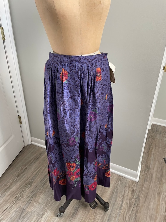 Vintage 90’s Susan Bristol Floral Full Skirt Purp… - image 1