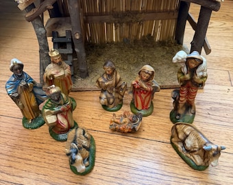 Vintage Ceramic Nativity Set - Mid Century Nativity Scene