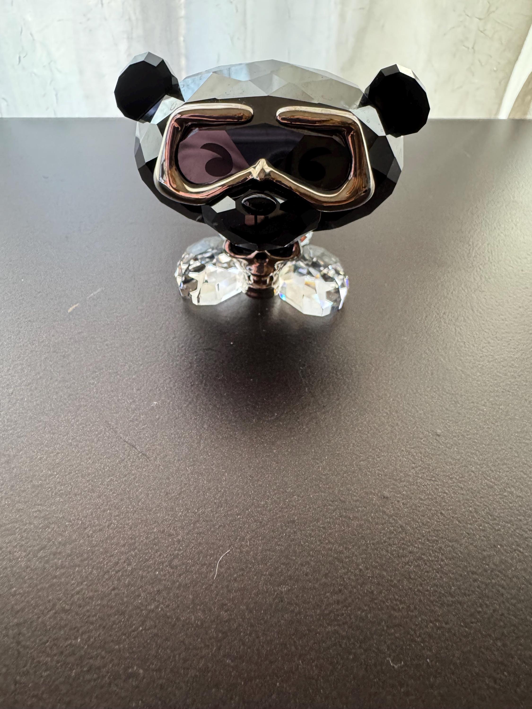 Swarovski Bo Bear Heavy Metal 1143383 Crystal Figurine Skull Mask