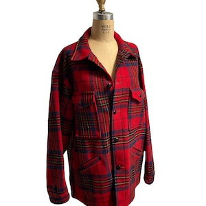 Vintage 60’s Pendleton Wool Jacket Plaid Men’s Women’s Coat Flannel Made in USA