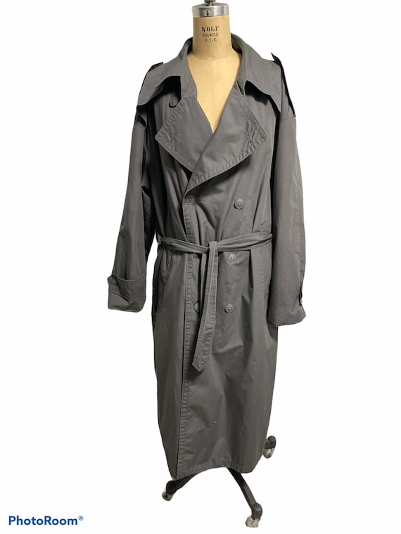 Vintage 80's Christian Dior Le Connaisseur Gray Belted Rain Vintage 80's Christian Dior Le Connaisseur Gray Belted Rain