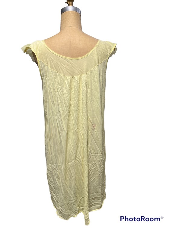 Vintage 1970s Nightgown Nightie Lingerie Yellow a… - image 4