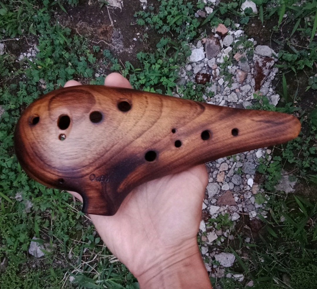 Wooden Ocarina Tenor F 12 Holes Ocku Ocarina Burnt Finish Etsy