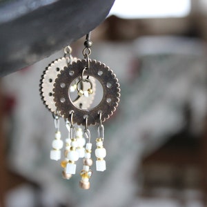 Beaded Gear Earrings