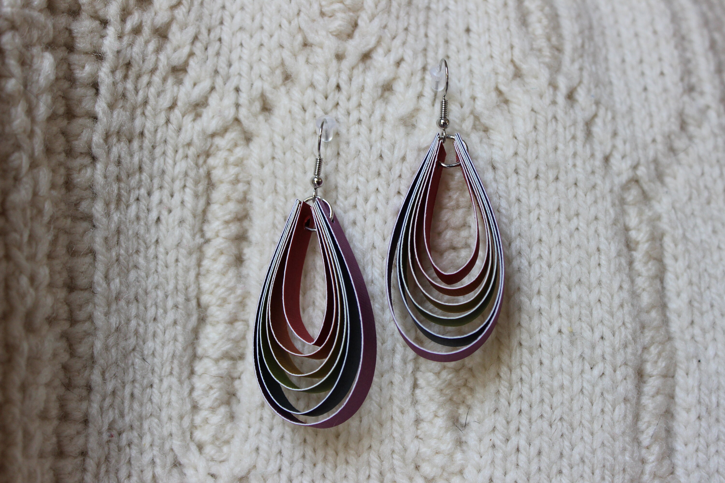 Nested Rainbow Paper Strip Earrings Etsy