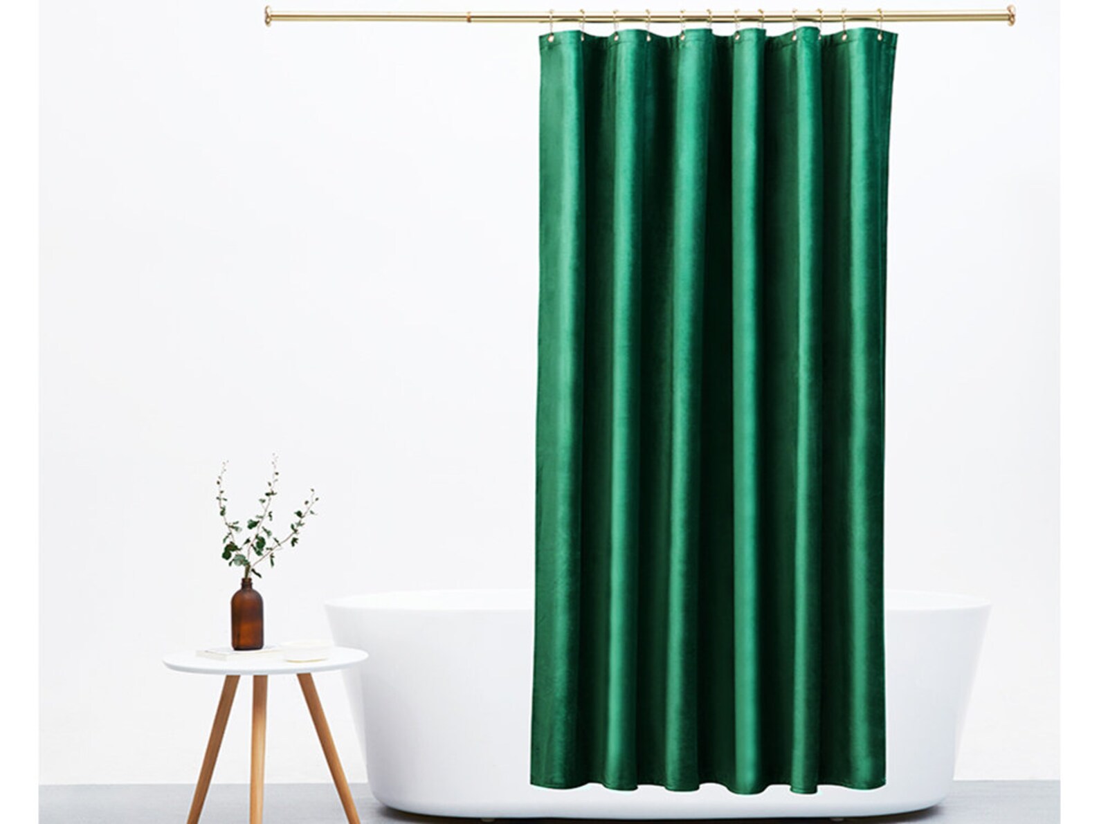 Rideau de douche en velours vert Tissu épais tissu Etsy