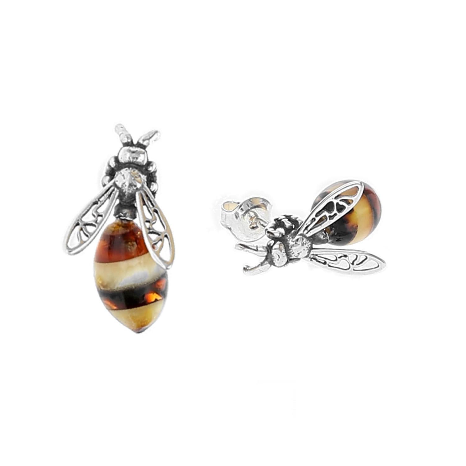 Amber bee earrings deals