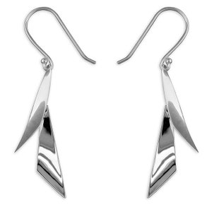 Sterling Silver Double Triangle Drop Earrings