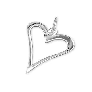 Collana a sospensione del cuore d&#39;argento