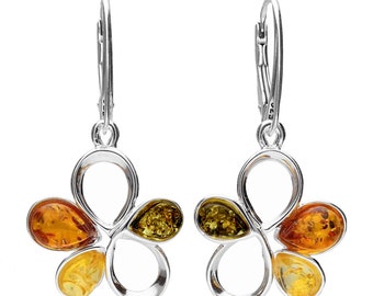 Amber Flower Drop Earrings