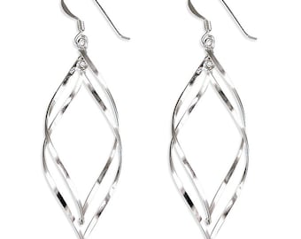 Srebrne kolczyki z podwójną helisą