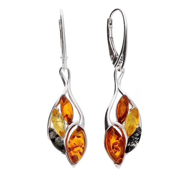 Amber Leaf Drop Earrings