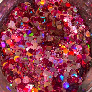 Hot Girl-Makeup Glitter, Holographic Chunky Glitter, Nail Art, Tumbler Glitter, Pink Glitter