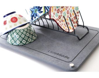 Diatomite Dish Drying Mat: Super Absorbent Stone Kitchen Mat
