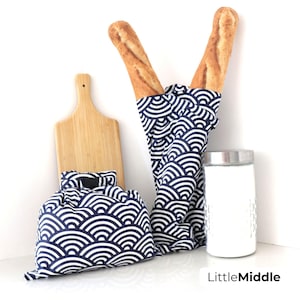 2 XL Reusable Beeswax Bread Bags for Homemade Sourdough, Produce, Sandwiches, Lunchbox, Washable (2-Pack)