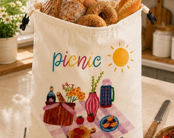 Bread Baker Gift, XL Beeswax Bread Bags (2-Pack), Reusable Sourdough Storage V