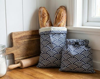 XL Beeswax Bread Bag Set – Reusable Cotton Food Storage V