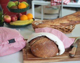 Bolsas de pan reutilizables XL de cera de abeja (paquete de 2) para masa madre, productos agrícolas, lavables V