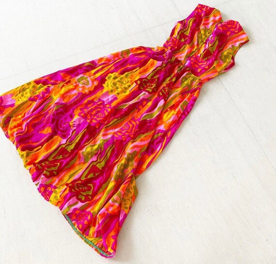 1960s Psychedelic Neon Maxi