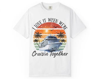 Cruisin Together Cruise Ship T-Shirt | Retro Sunset Palm Tee