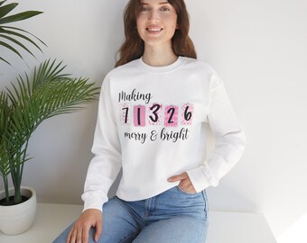 Your Zip Code Merry & Bright Sweatshirt | Custom Zipcode Holiday Sweatshirt