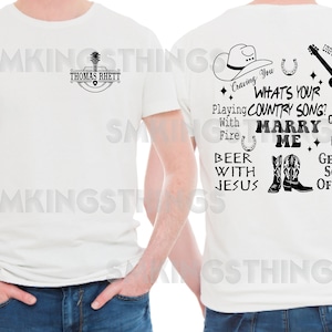 Thomas Rhett Songs **Digital Image only** Png/Jpg Sublimation DTF Eco solvent