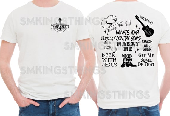 Thomas Rhett Songs **Digital Image only** Png/Jpg Sublimation DTF Eco solvent