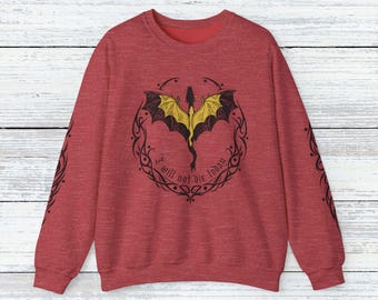 Dragon with Tribal Symbols sweatshirt | Fourth Wing Iron Flame Onyx Storm inspired