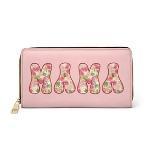 Cartera con cremallera Pink Mama con rosas