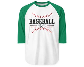 Baseball Raglan Shirt | Green 3/4 Sleeve Baseball  Design