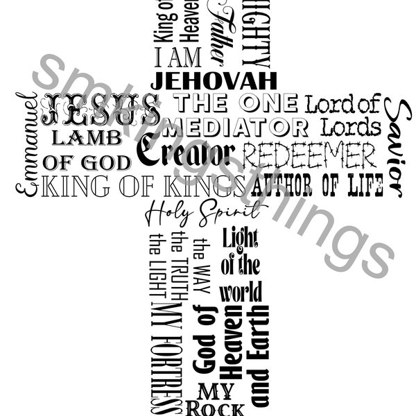 Jesus Name Cross SVG/Digital Download {SVG, PNG, Jpg} Bonus Tumbler Design