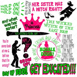 Wicked Witch of the East Argument: Pink and Green Clipart (Digital Image only)