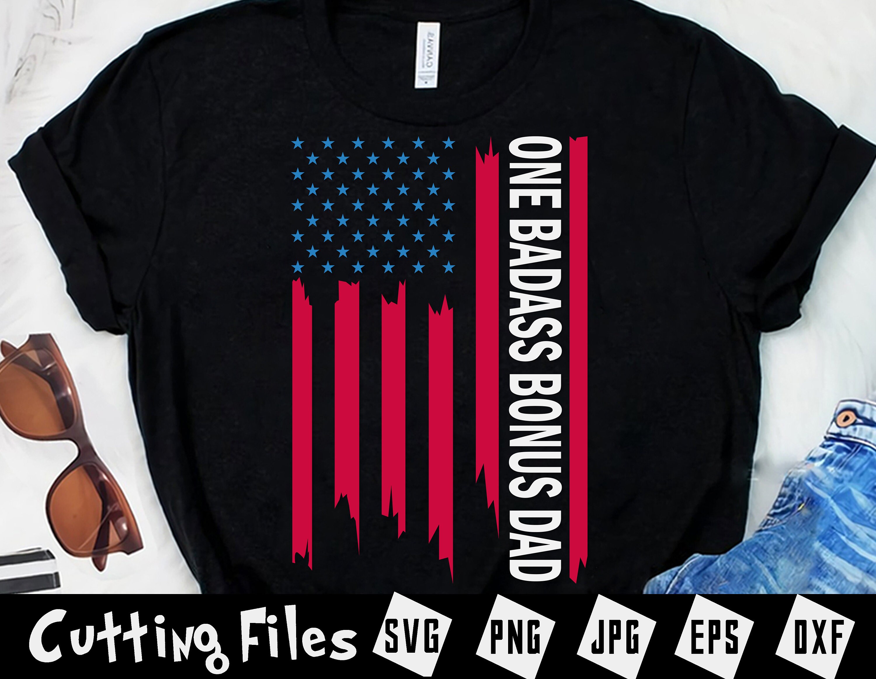 Download Un Badass Bonus Dad American Ragged Flag Badass Dad Svg | Etsy