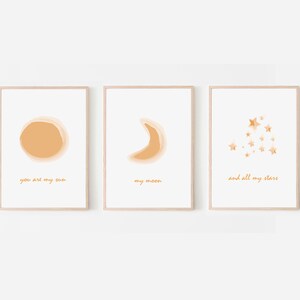 Celestial Watercolor Print - Set of 3