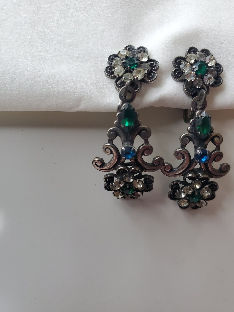 Amazing vintage signed Hobe dangle earringbrooch set