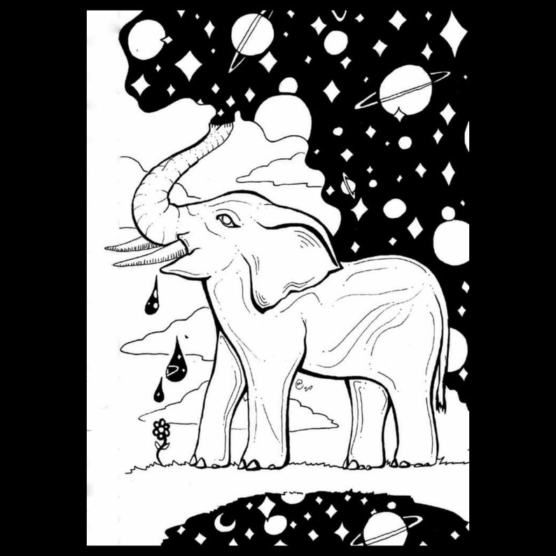 Elephant Creating the World Cosmic Fine Art Nature/'s Creator 5x7 Art Print