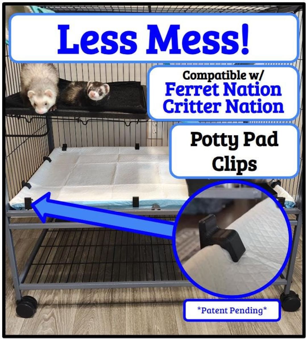 Ferret Clips Animal Cage Potty Pad Clips Compatible With Ferret