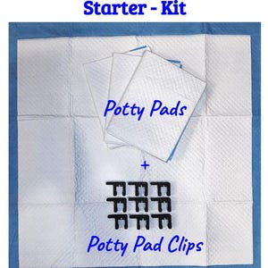 Potty Pad Clips + Pads Starter Kit for Ferret Cage