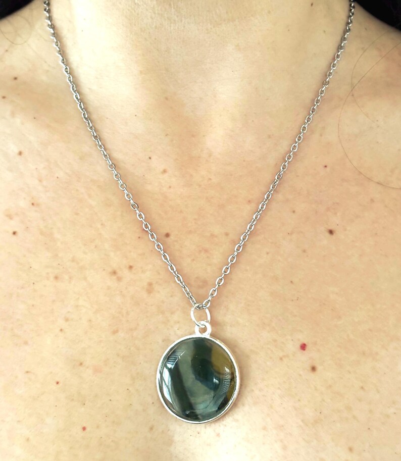 Gele en groene stoffen ketting afbeelding 2