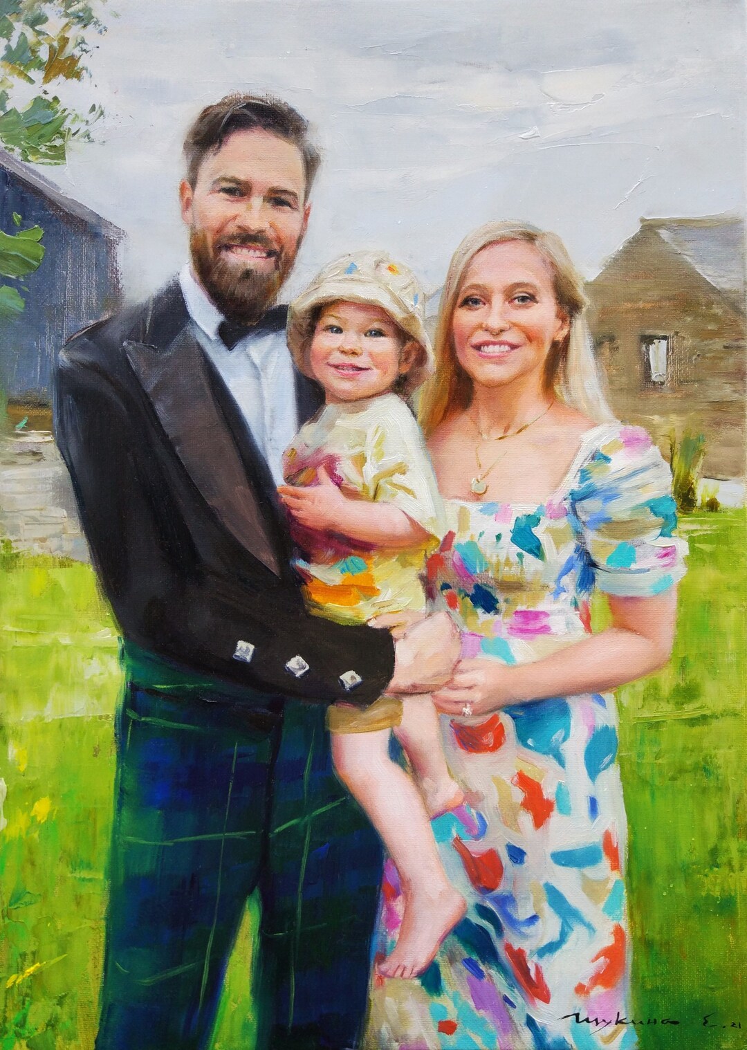 Custom Portrait Family Oil on Canvas | Commission Oil Painting From ...