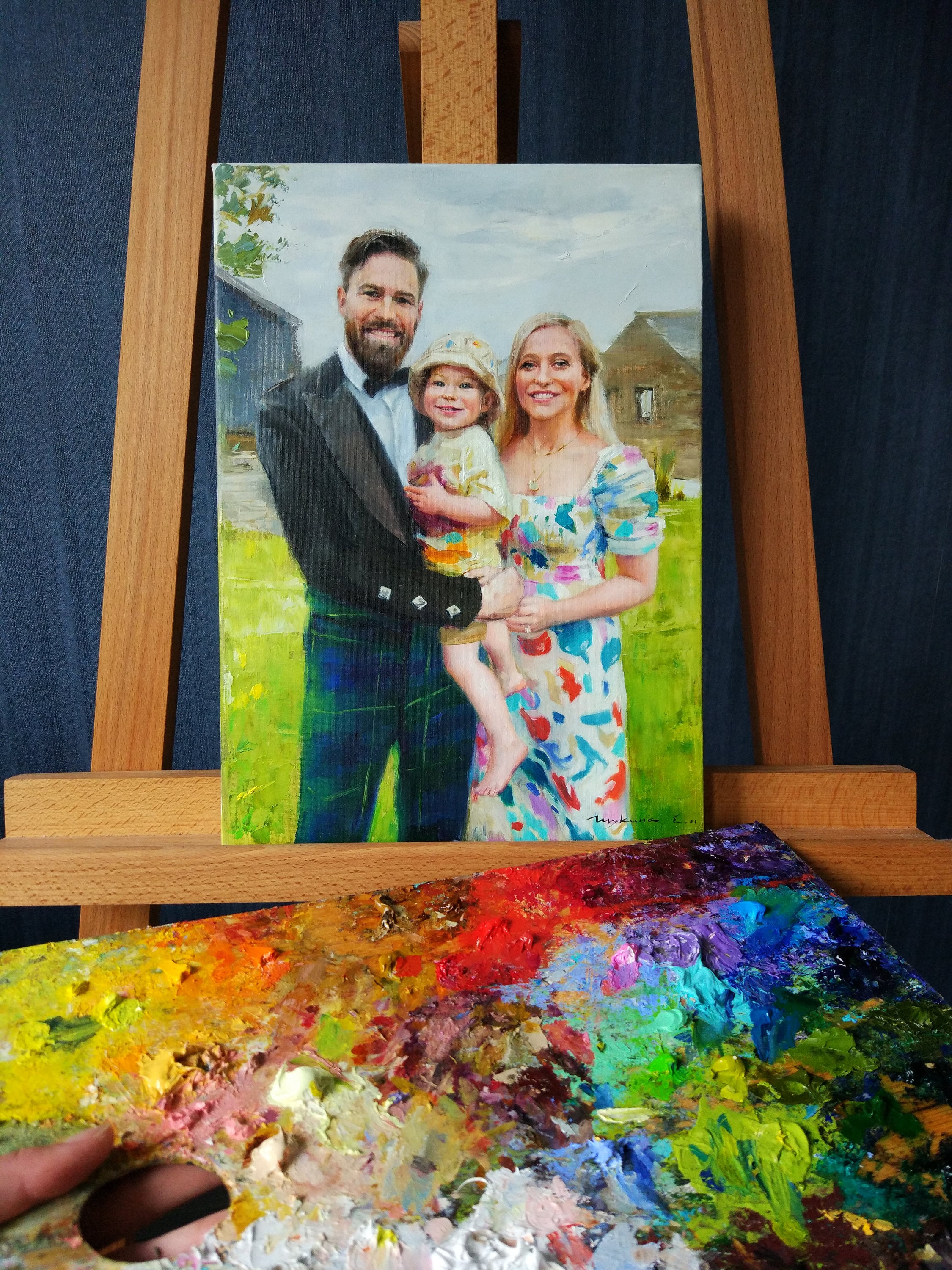 Custom Portrait Family Oil on Canvas | Commission Oil Painting From ...