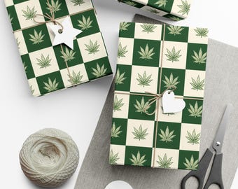 Leaf It to Me Marijuana Themed Wrapping Paper Perfect for High-spirited Gift Giving Gift Paper Gift Wrap