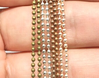 From 24 to 36 long, A00431 2.4 mm Ball Chains Necklace